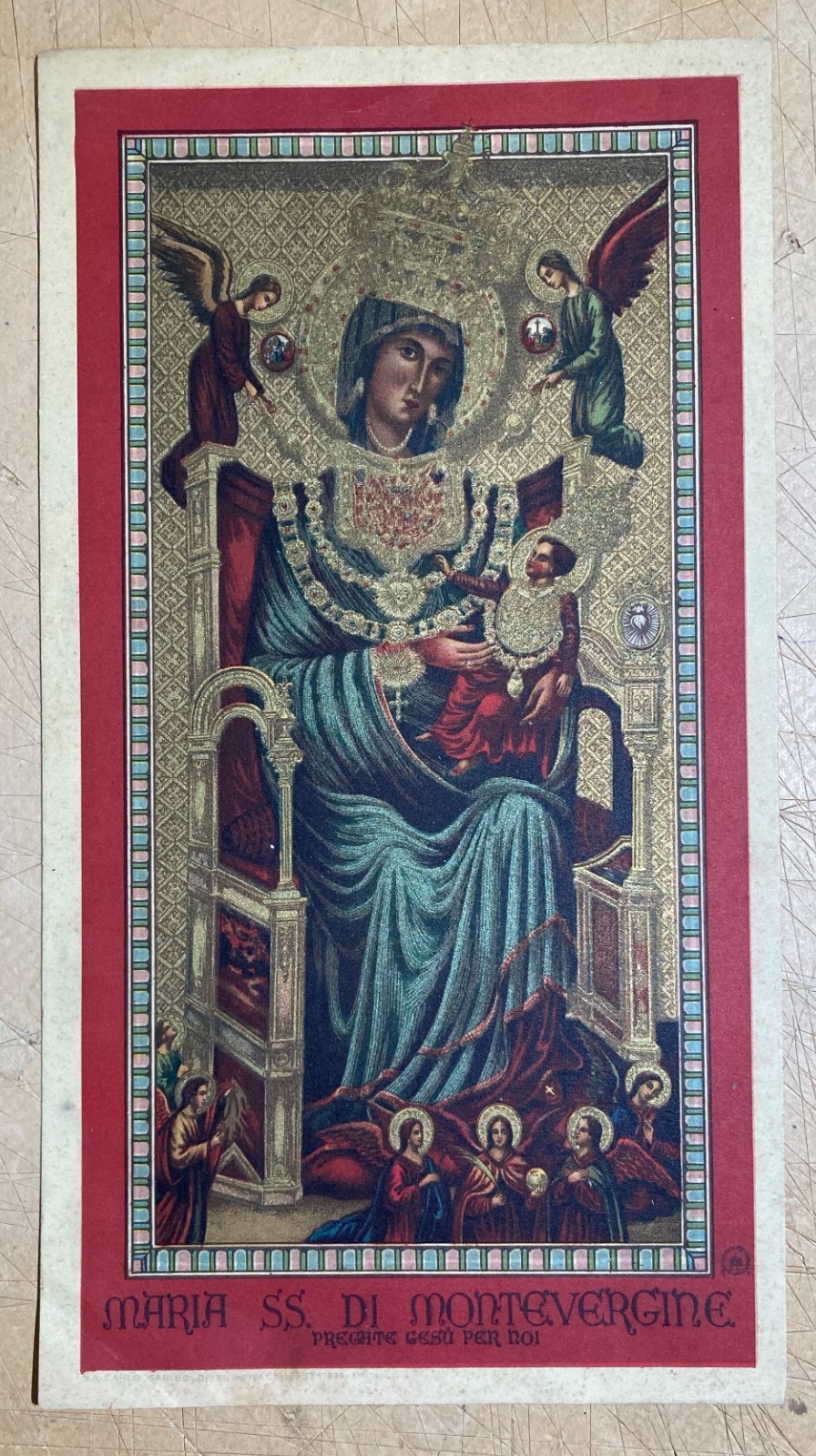 Stampa Devozionale: Madonna Di Montevergine, C. Gariboldi