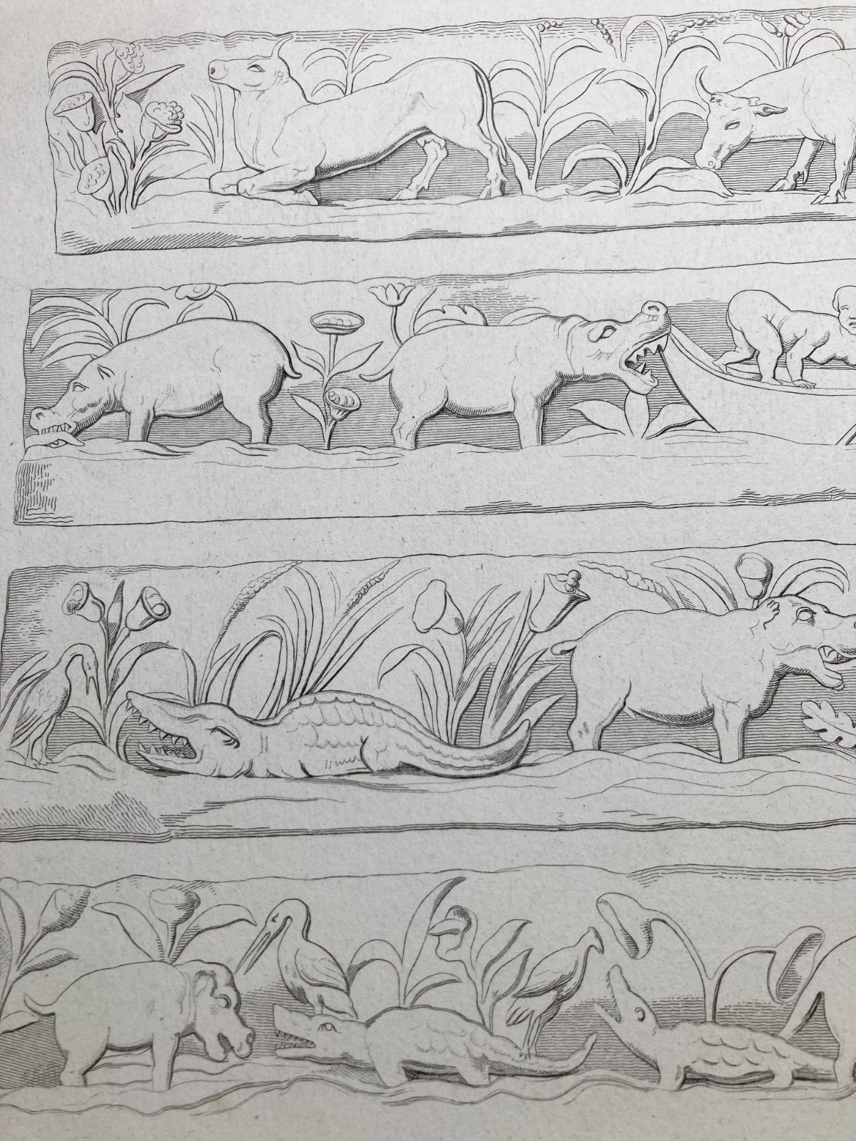 Scena Mitologica Con Bestiario E Figure In Barca: Incisione Di Filippo Sirletti