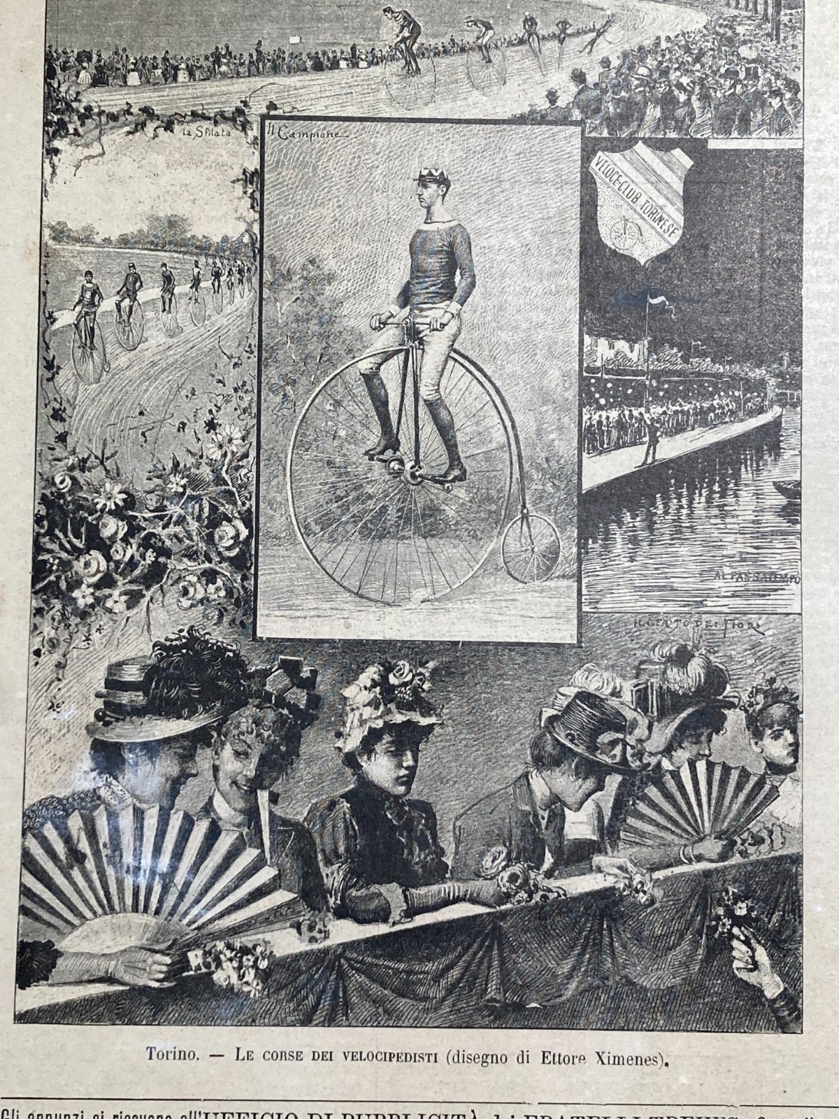 Sport   Ciclismo   Gara Velocipedisti   Torino   Esposizione Del 1884   Ettore Ximenes