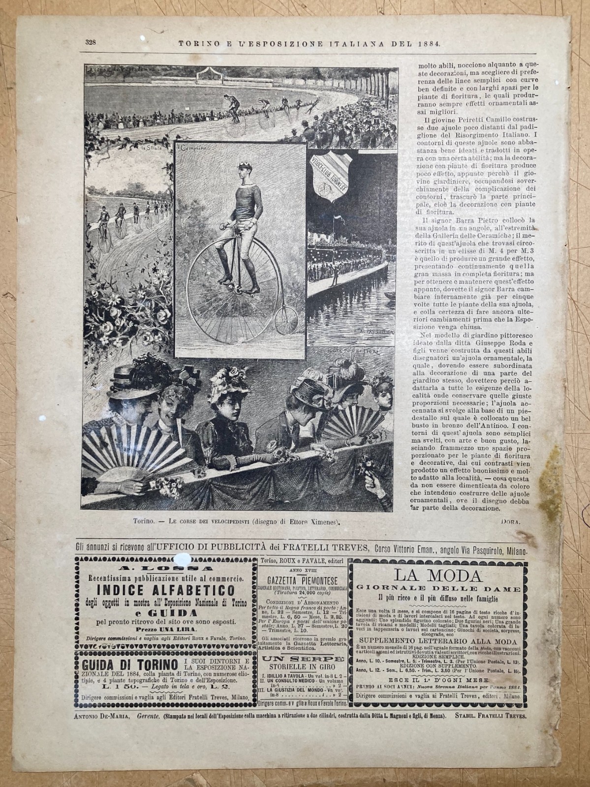 Sport   Ciclismo   Gara Velocipedisti   Torino   Esposizione Del 1884   Ettore Ximenes