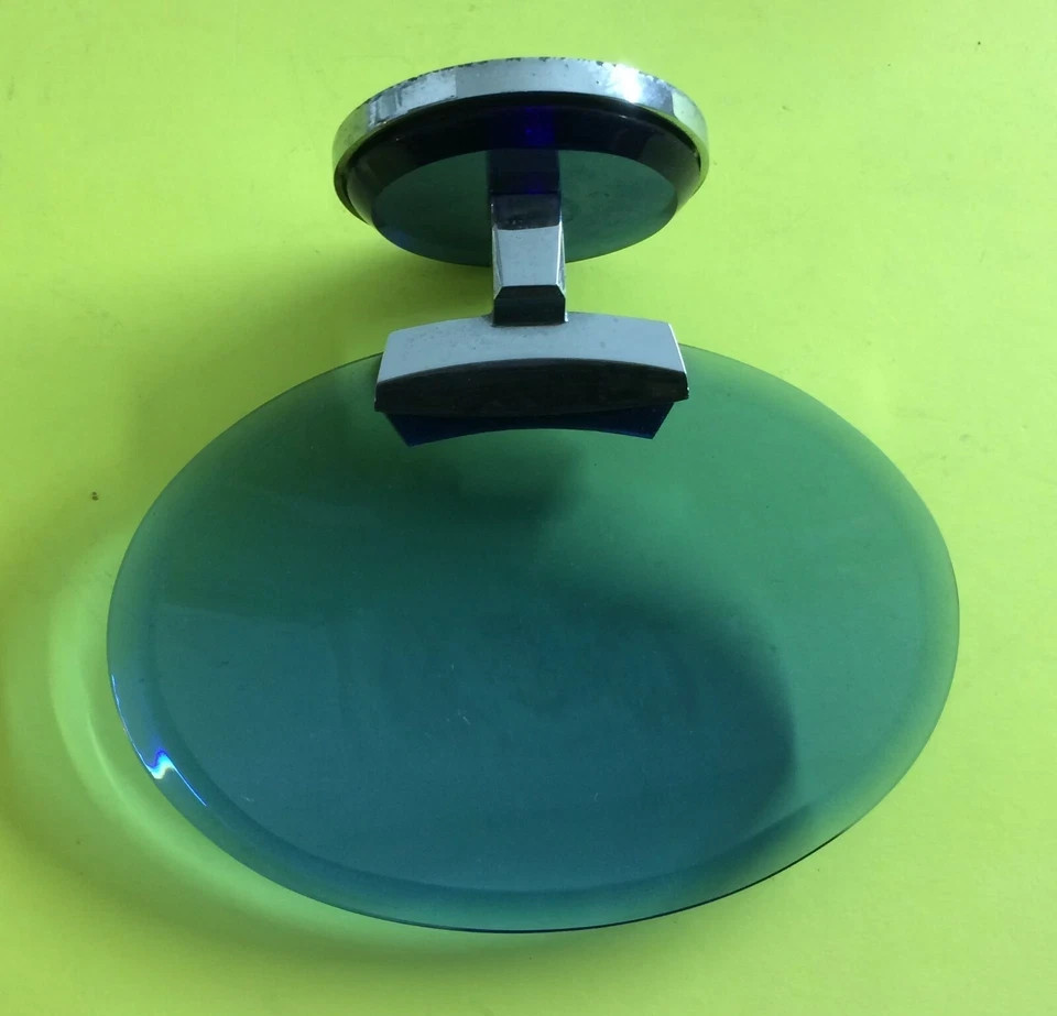 Modernariato: Set Da Bagno In Vetri Decorativi Veca (stile Fontana Arte)