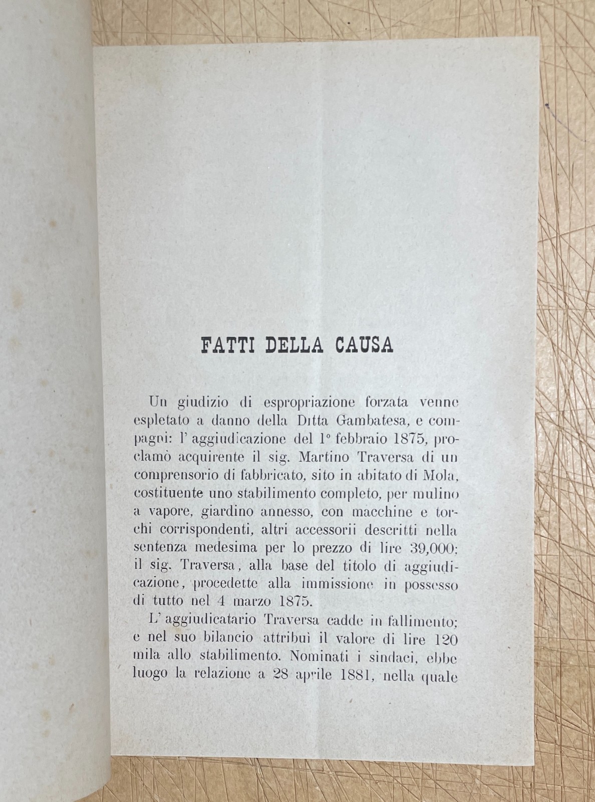 Puglia   Mola Di Bari. Dissertazione Giuridica (P. Adami, N. Balenzano), 1889