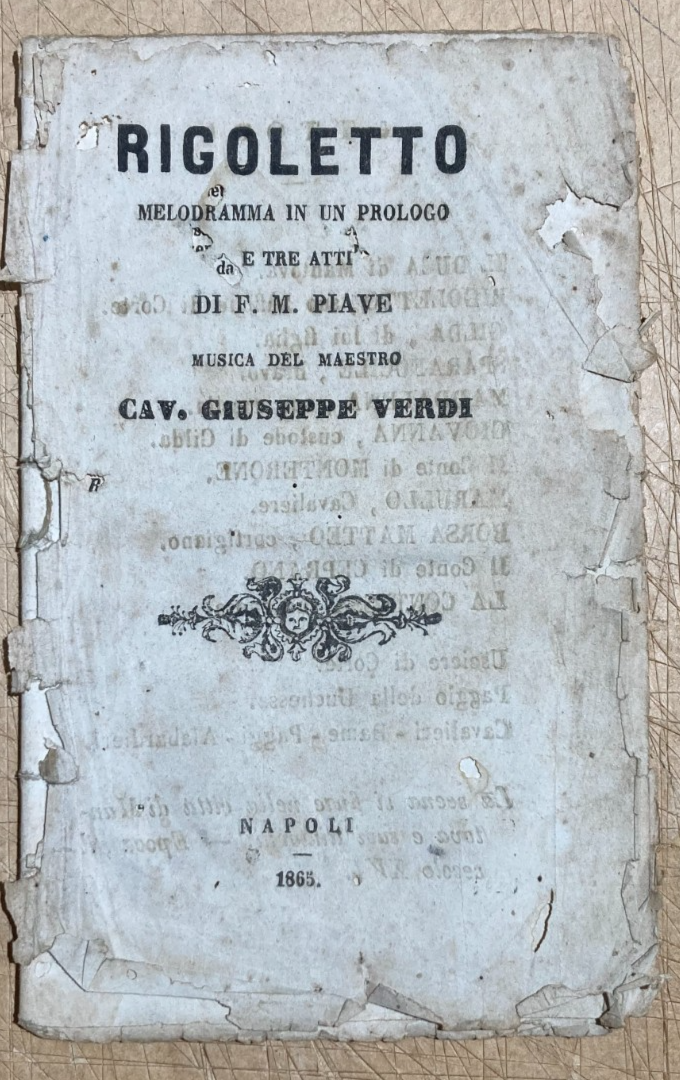 Teatro, Musica, Giuseppe Verdi: Rigoletto (libretto d'Opera), 1865