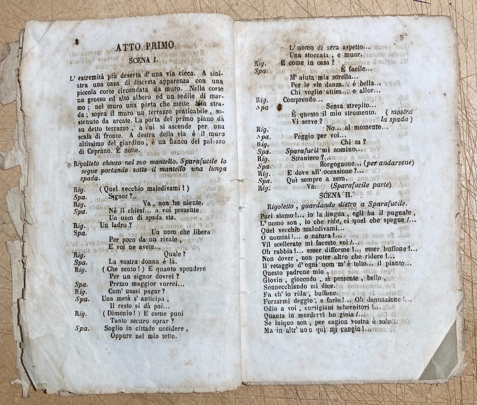 Teatro, Musica, Giuseppe Verdi: Rigoletto (libretto d'Opera), 1865