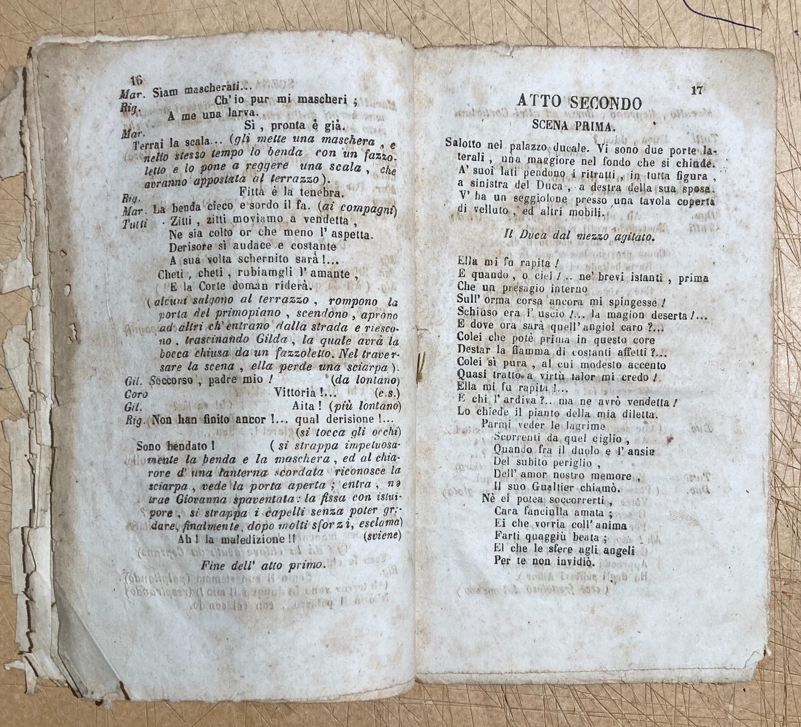 Teatro, Musica, Giuseppe Verdi: Rigoletto (libretto d'Opera), 1865