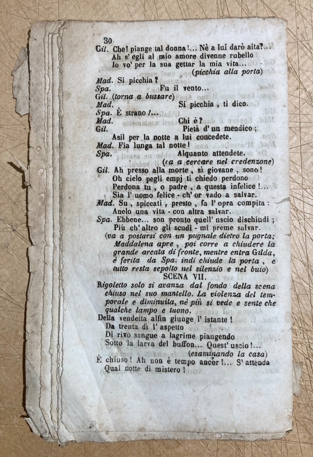 Teatro, Musica, Giuseppe Verdi: Rigoletto (libretto d'Opera), 1865