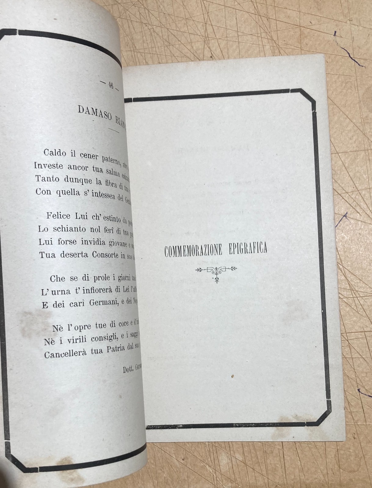 Puglia: Antico Necrologio   Luigi E Damaso Bianchi   Fasano   Trisciuzzi   Brandi   1885
