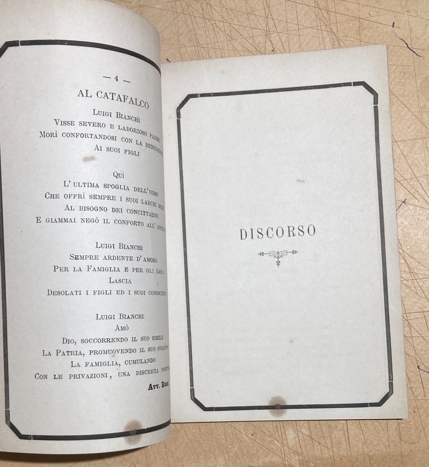 Puglia: Antico Necrologio   Luigi E Damaso Bianchi   Fasano   Trisciuzzi   Brandi   1885