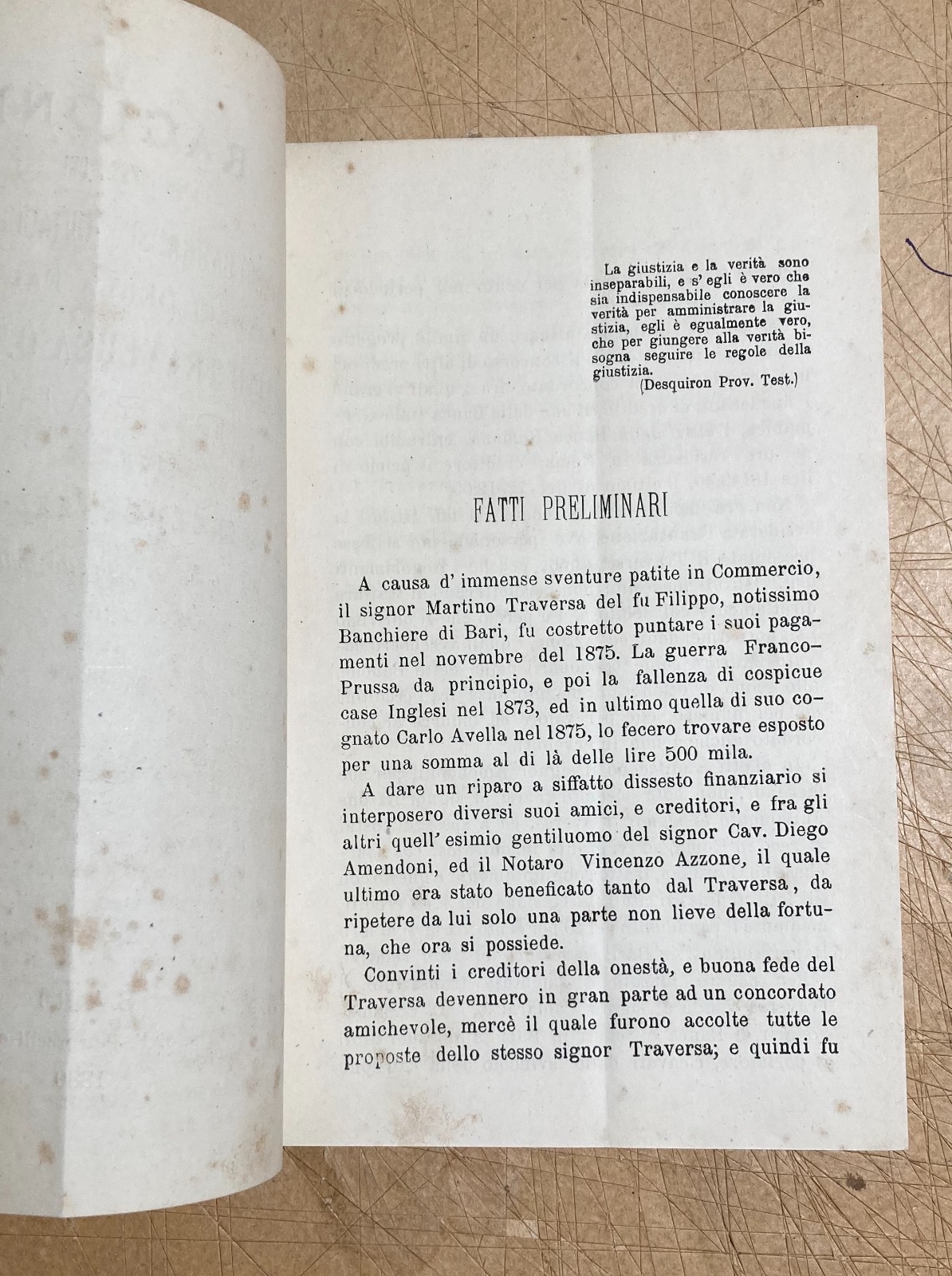 Puglia, Bari: Economia E Giurisprudenza. Fallimento Traversa, Carrassi, Gargano, Azzone, 1880