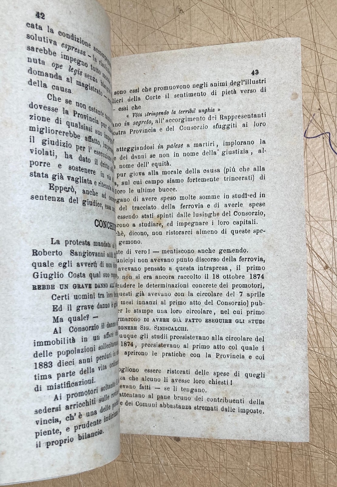 Puglia. Giuridica, Bari: Barone Costa E La Ferrovia Barletta Spinazzola. Re David, 1883