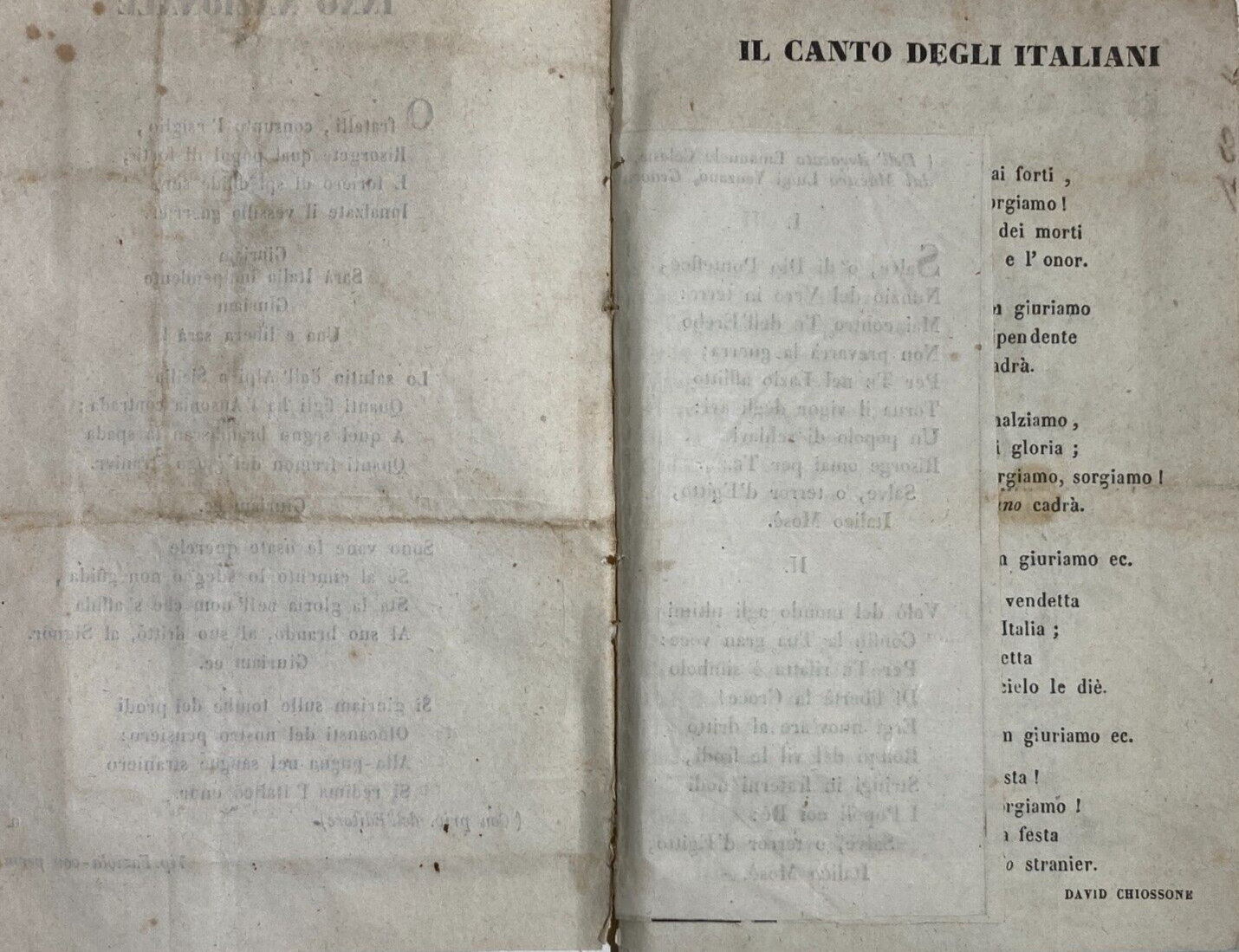 Risorgimento   Liguria   Genova   Tipografia Faziola   Inno Nazionale   Chiossone   Celesia