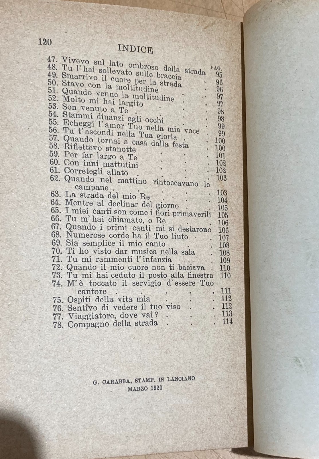 Rabindranath Tagore, Il Dono Dell'Amante E Passando All'Altra Riva   Carabba, 1920