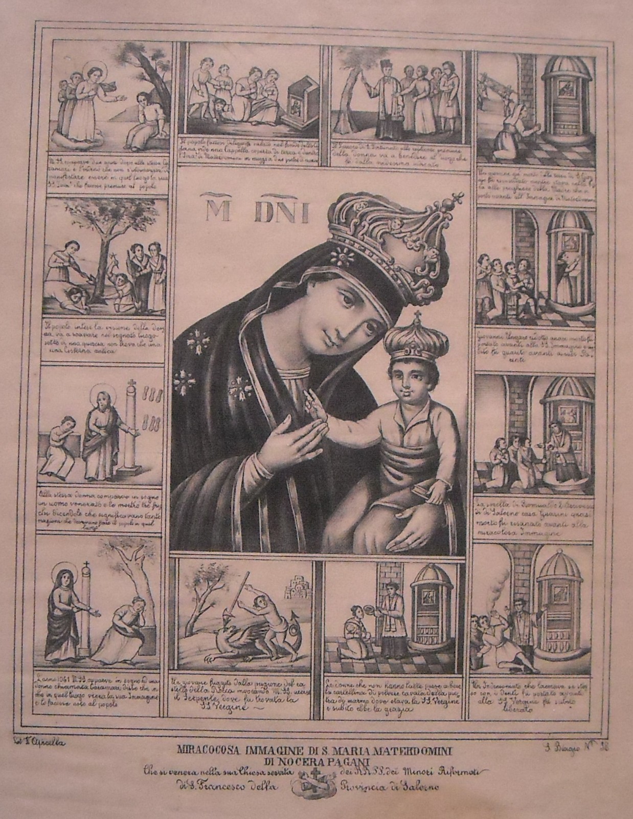Antica Stampa Popolare Devozionale   Madonna Di Materdomini   Nocera   Salerno   '800