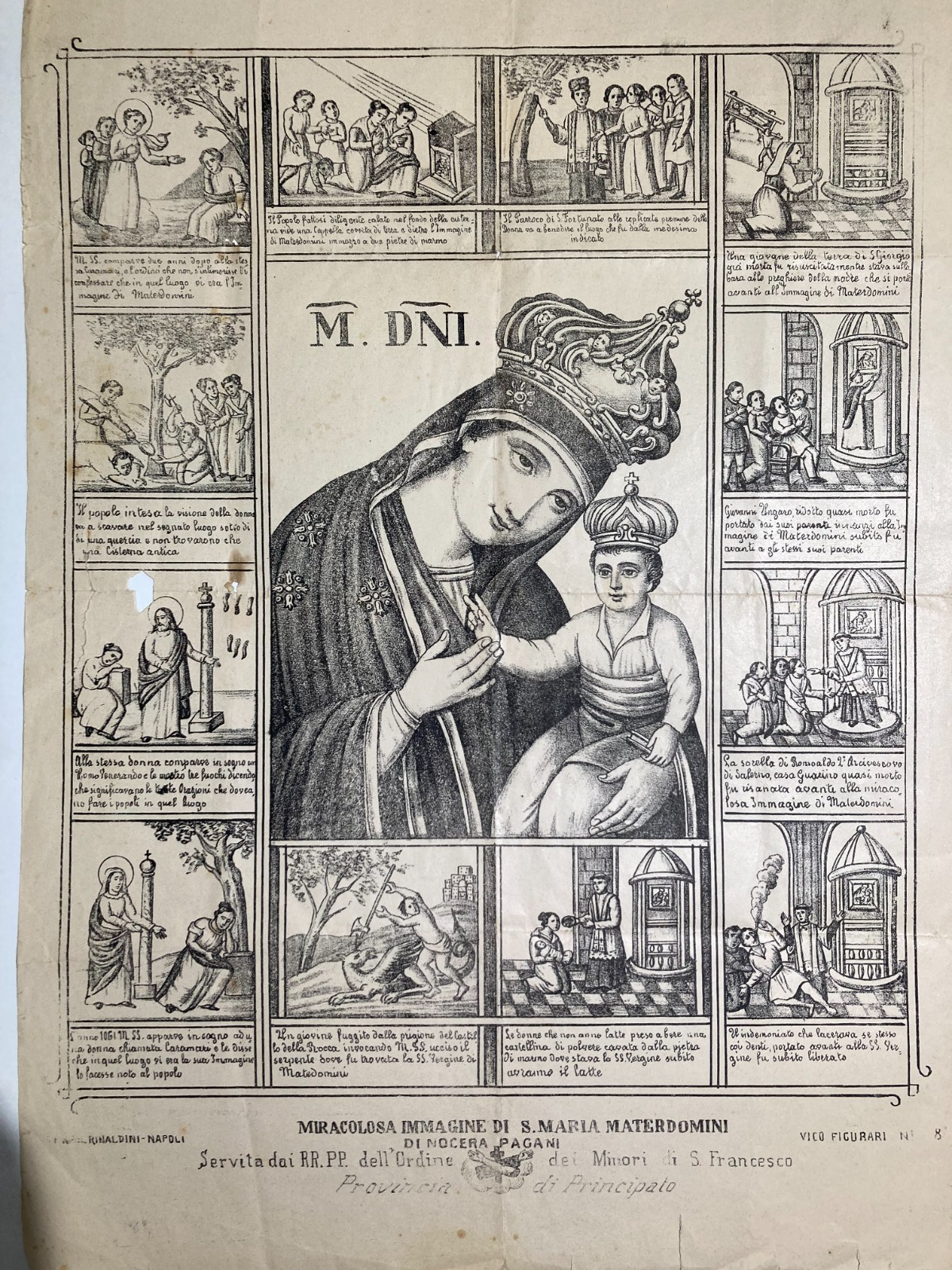 Rinaldini: Stampa Popolare Devozionale Della Madonna Di Materdomini, Nocera
