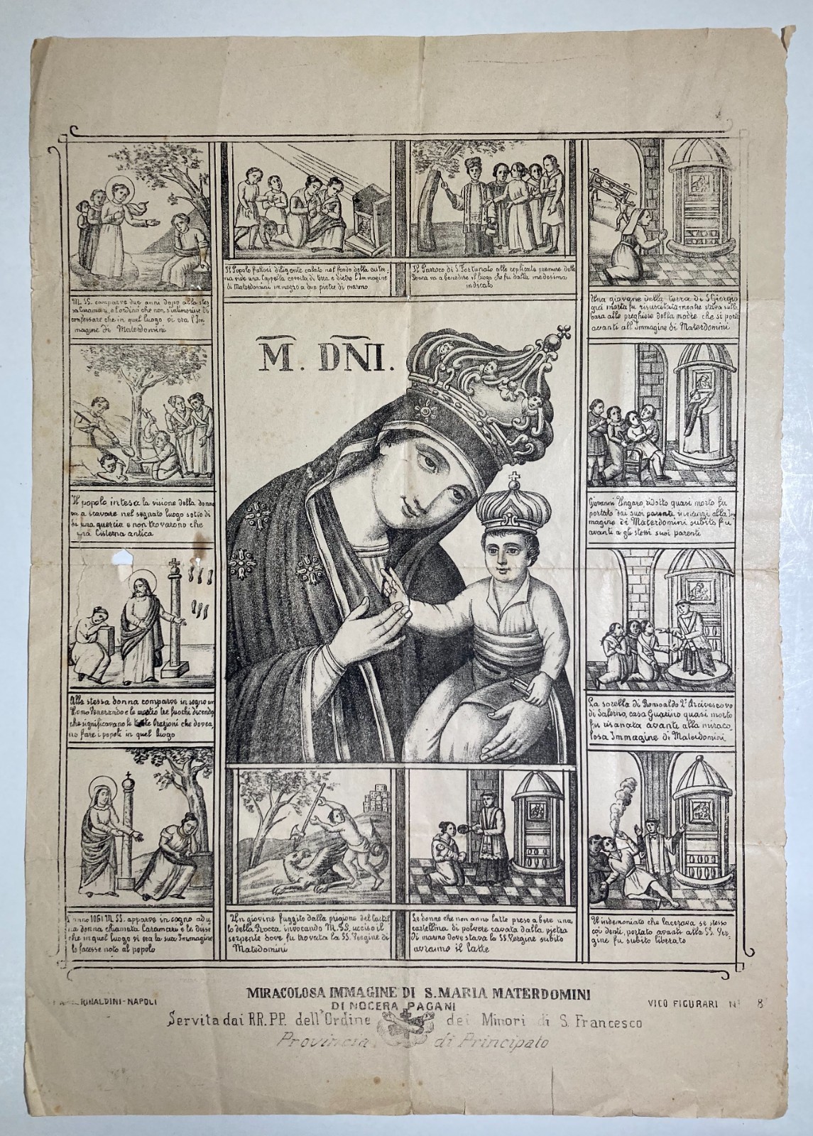 Rinaldini: Stampa Popolare Devozionale Della Madonna Di Materdomini, Nocera
