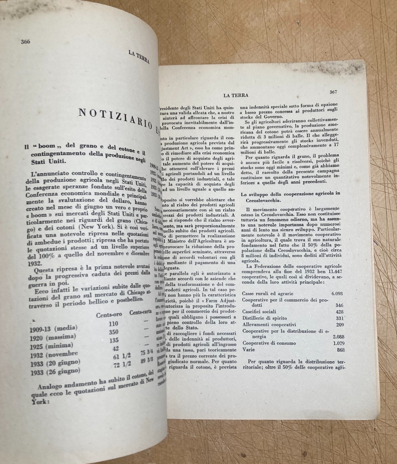 Agricoltura, Economia Agraria, Bonifiche, Valdichiana. Rivista La Terra, 1933