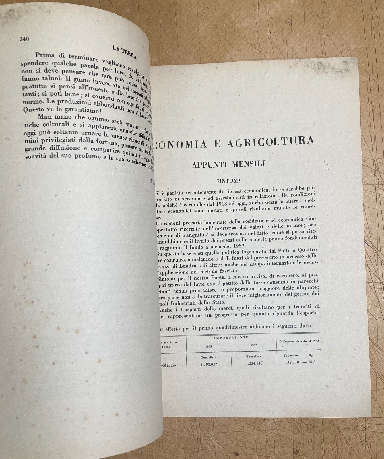 Agricoltura, Economia Agraria, Bonifiche, Valdichiana. Rivista La Terra, 1933