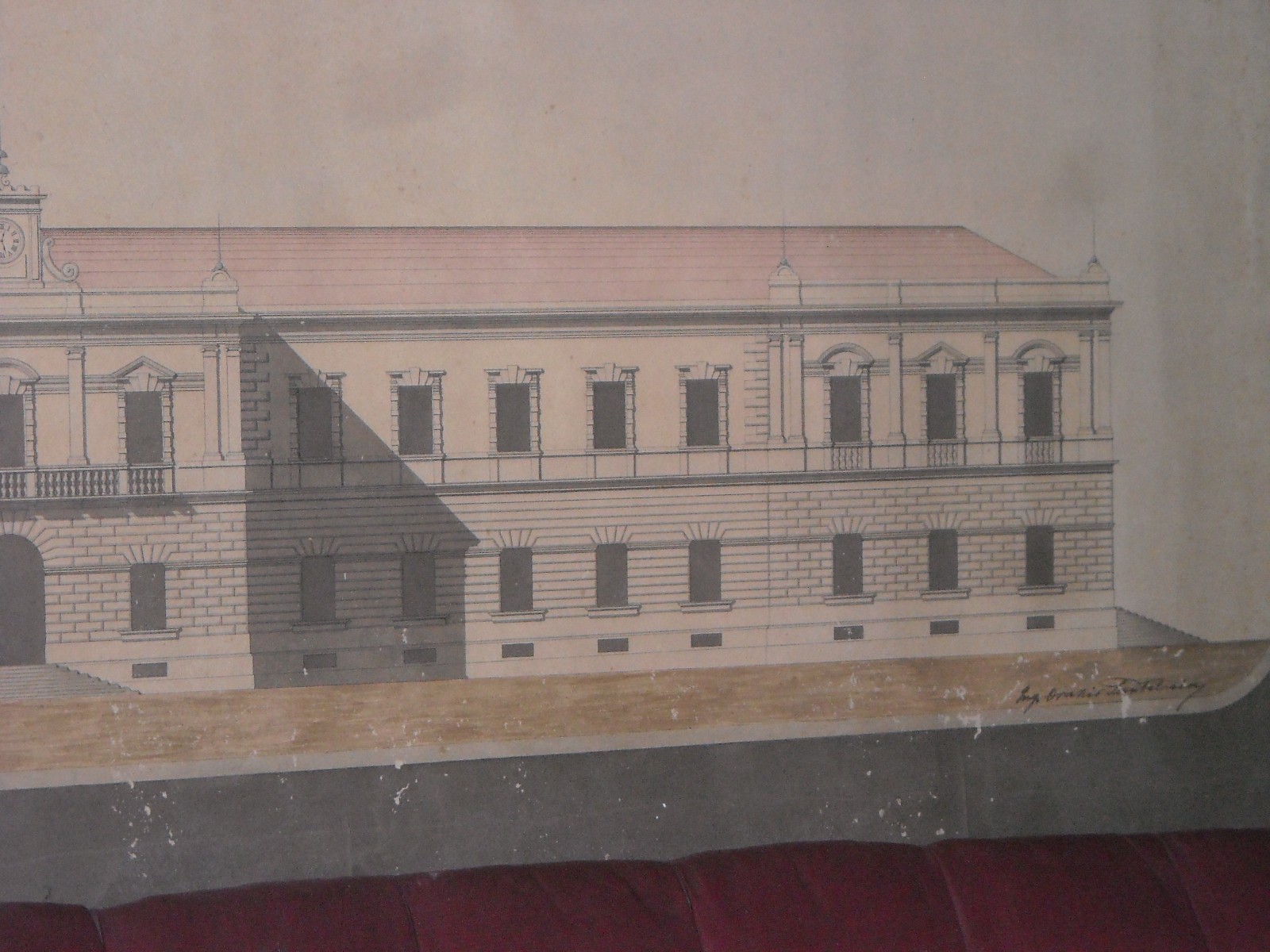 Orazio Santalucia: Raro Progetto Architettonico d'Epoca Per Edificio Pubblico (Bari, Puglia)