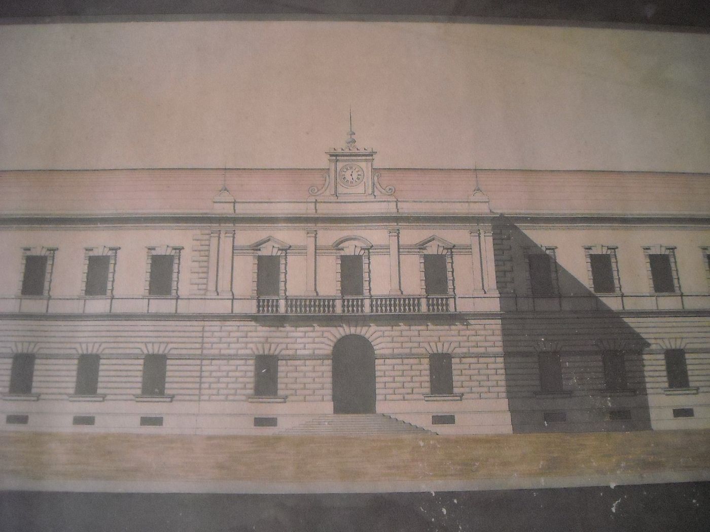 Orazio Santalucia: Raro Progetto Architettonico d'Epoca Per Edificio Pubblico (Bari, Puglia)