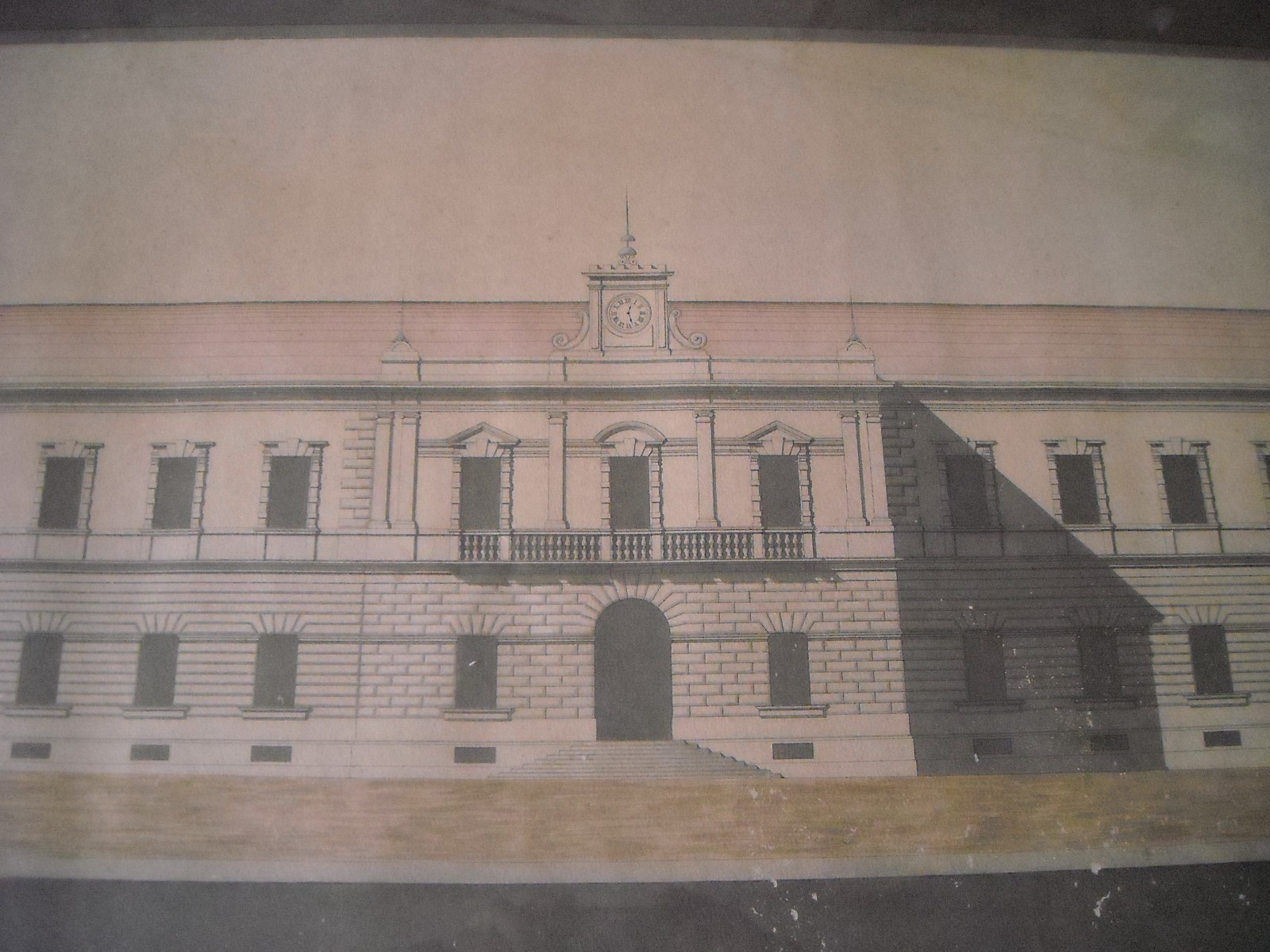 Orazio Santalucia: Raro Progetto Architettonico d'Epoca Per Edificio Pubblico (Bari, Puglia)