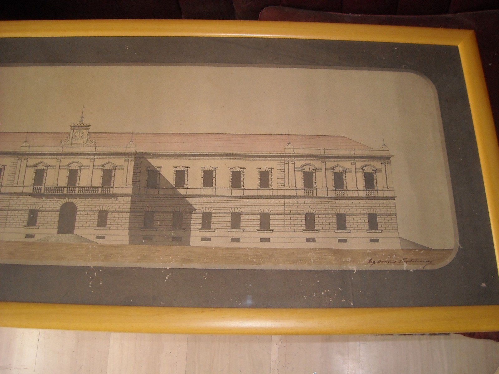 Orazio Santalucia: Raro Progetto Architettonico d'Epoca Per Edificio Pubblico (Bari, Puglia)