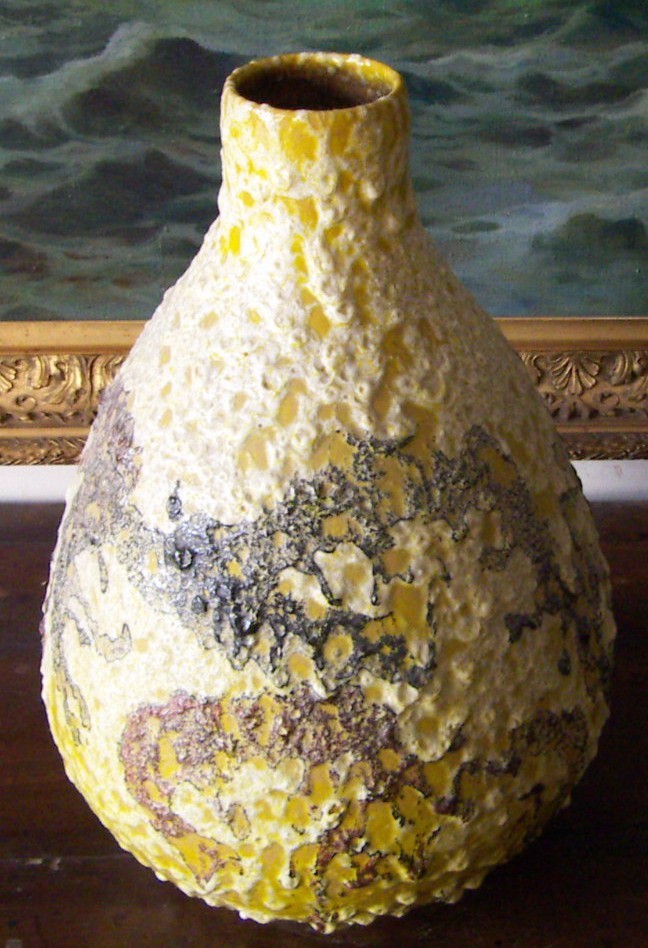 Grande Vaso In Ceramica Artistica Modellata E Decorata