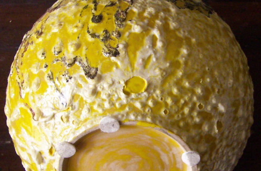 Grande Vaso In Ceramica Artistica Modellata E Decorata