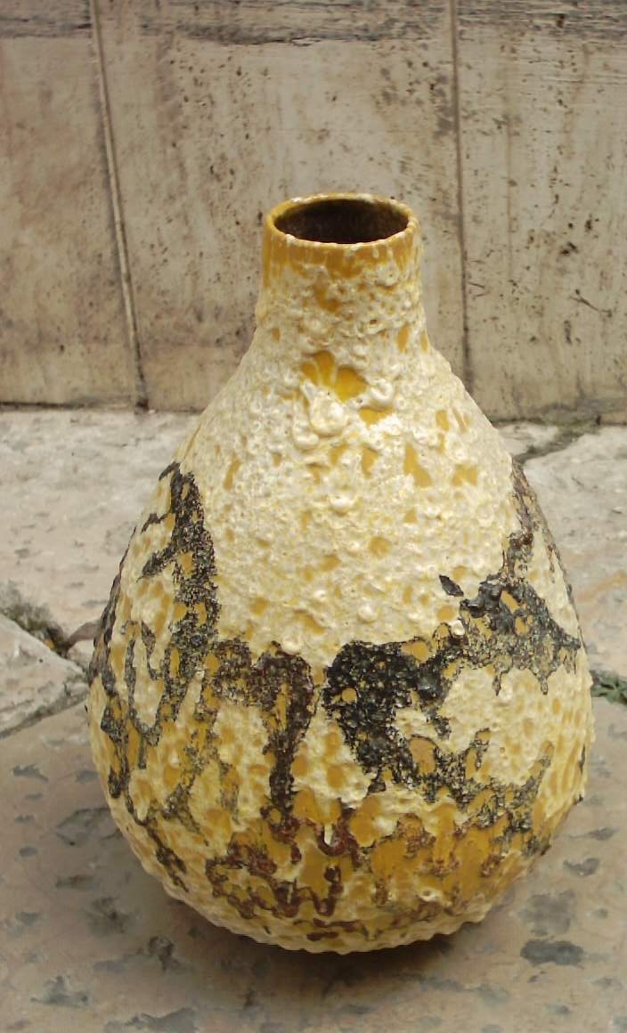Grande Vaso In Ceramica Artistica Modellata E Decorata