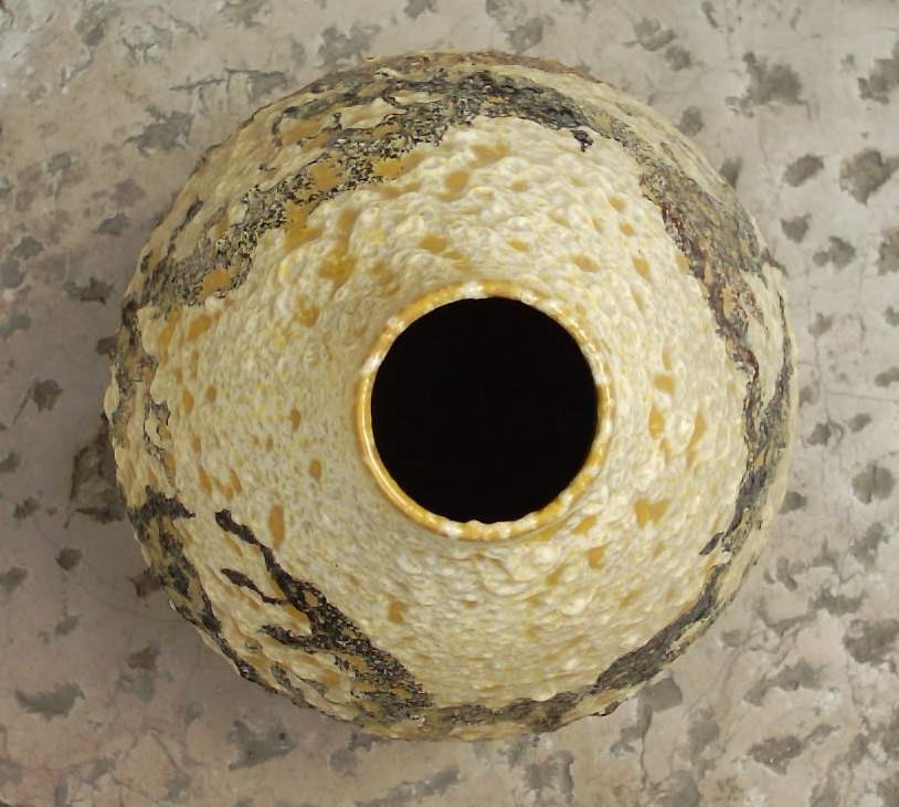 Grande Vaso In Ceramica Artistica Modellata E Decorata