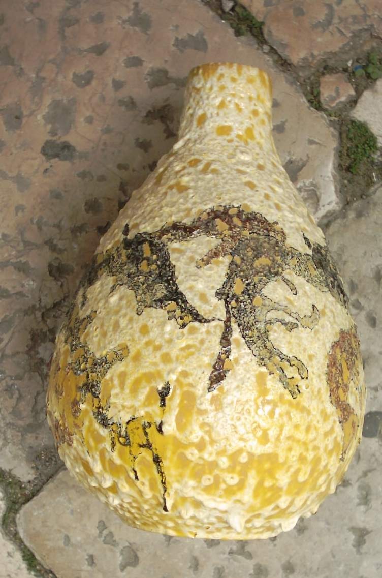 Grande Vaso In Ceramica Artistica Modellata E Decorata