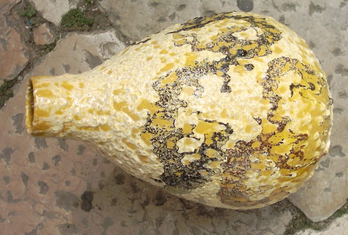 Grande Vaso In Ceramica Artistica Modellata E Decorata