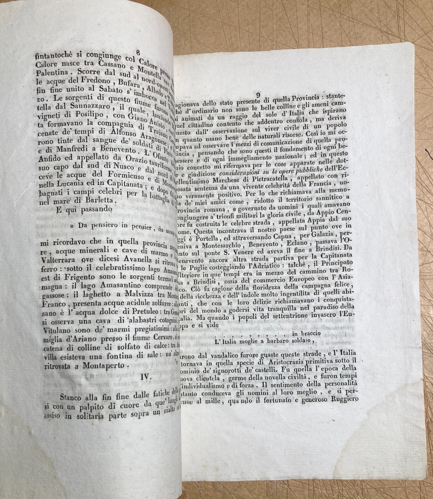 Campania, Irpinia, Sannio, Nisco: Antica Edizione   Storia Locale Napoletana, 1840