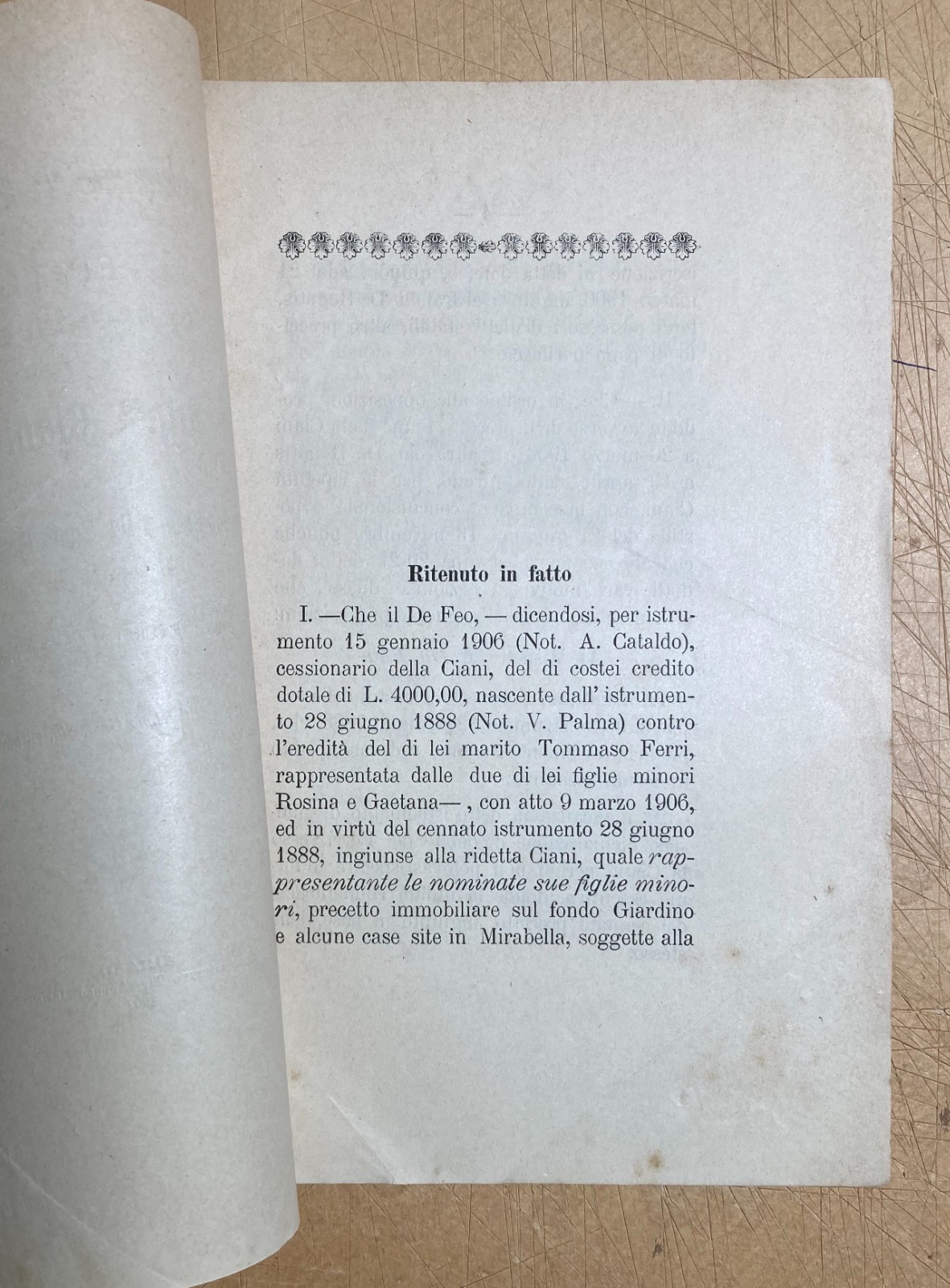 Campania, Irpinia, Ariano: Giuridica   Pisapia, Ciani Contro De Feo E De Rogatis (1907)