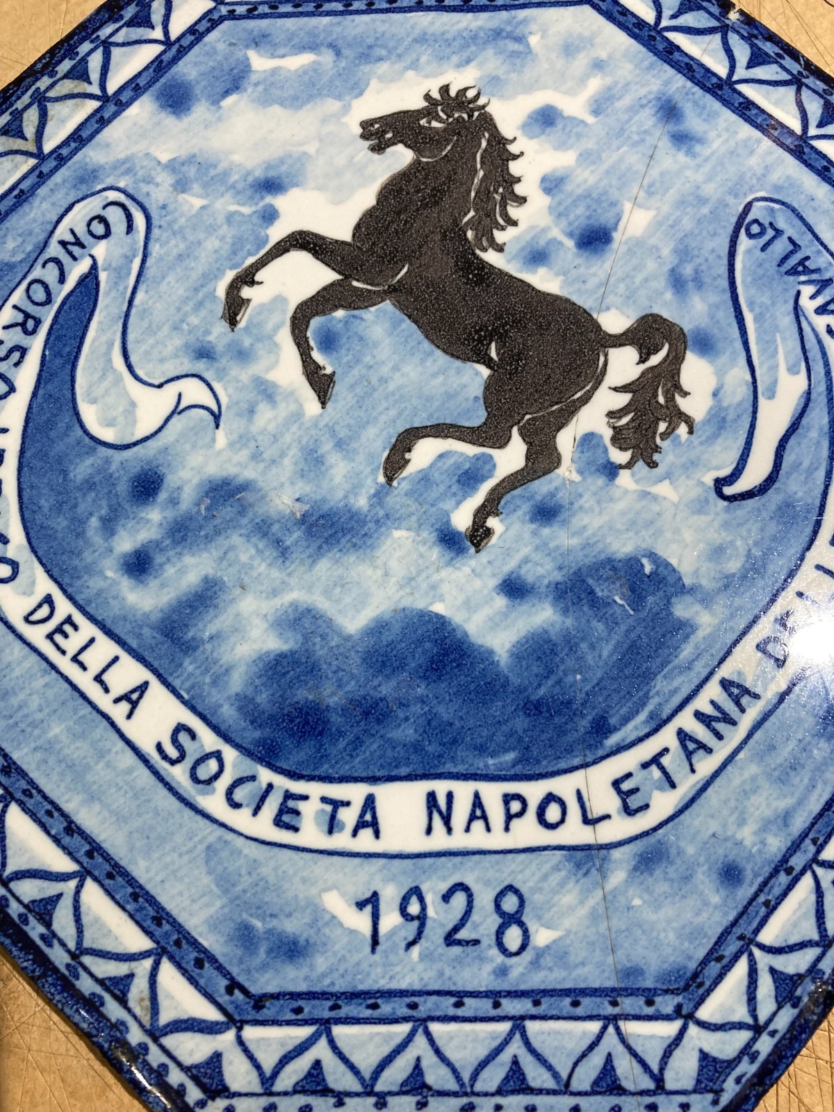 Ippica   Caccia A Cavallo   Società Napoletana   Concorso Del 1928   Rara Placca