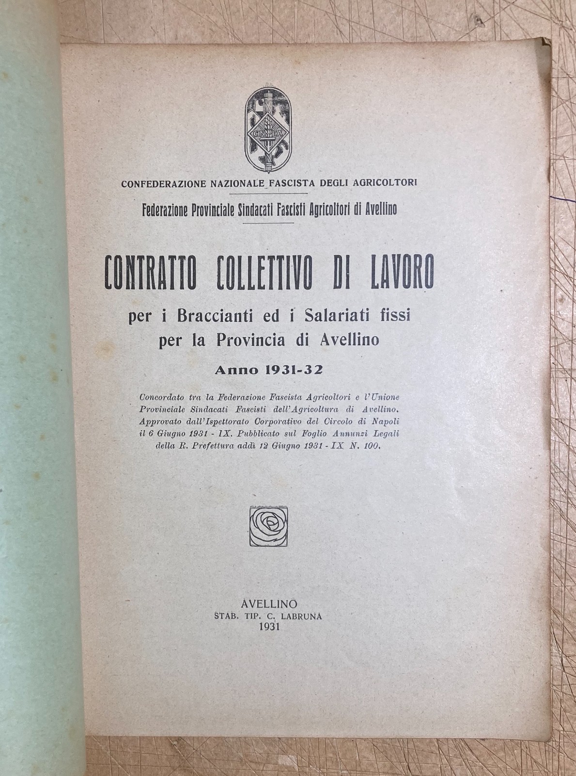 Agraria, Irpinia, Avellino: Contratto Collettivo Di Lavoro Per Braccianti E Salariati