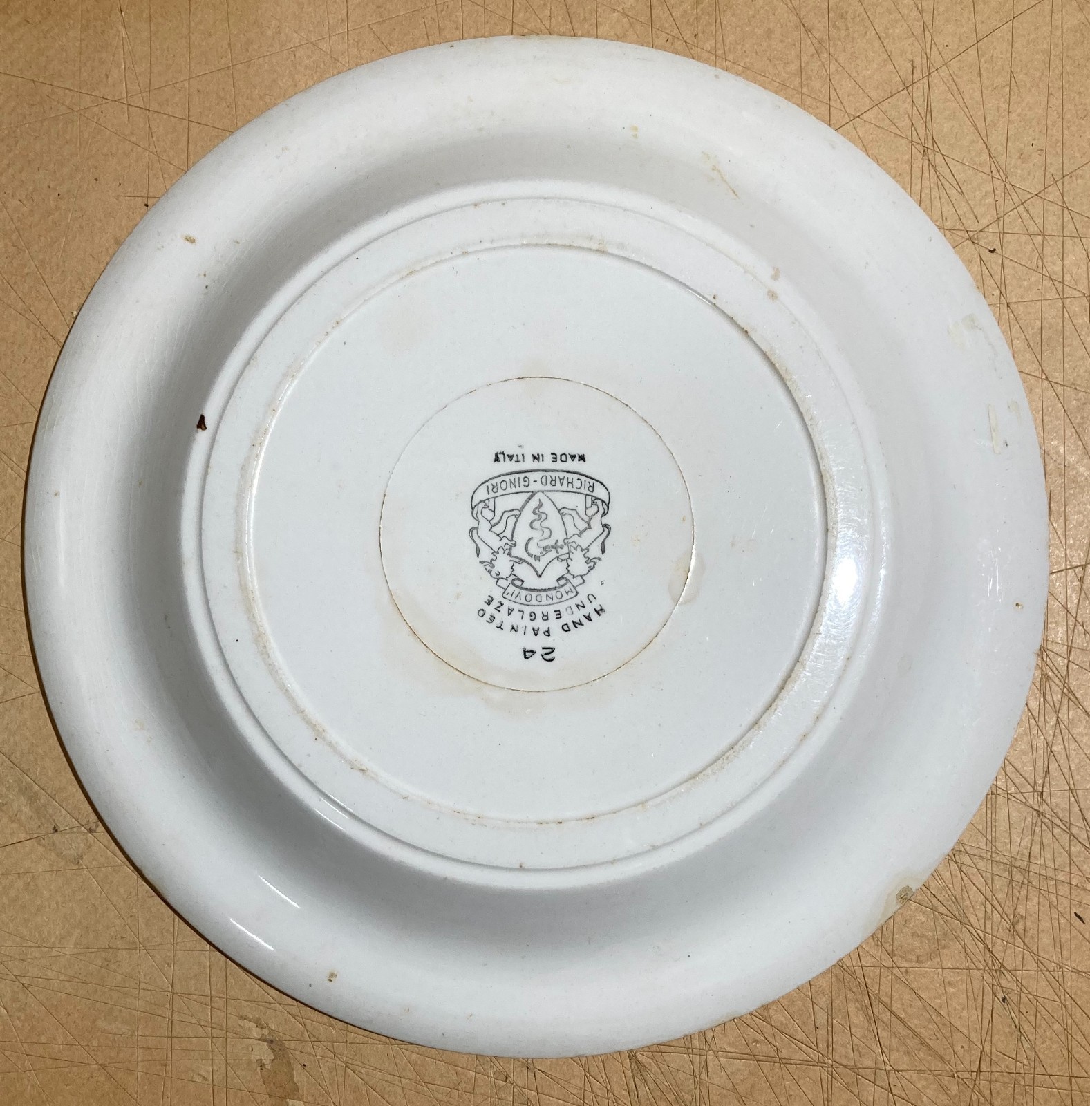 Richard Ginori   Mondovì   Antica Ceramica Floreale   Marchio Araldico   Piatto Piano
