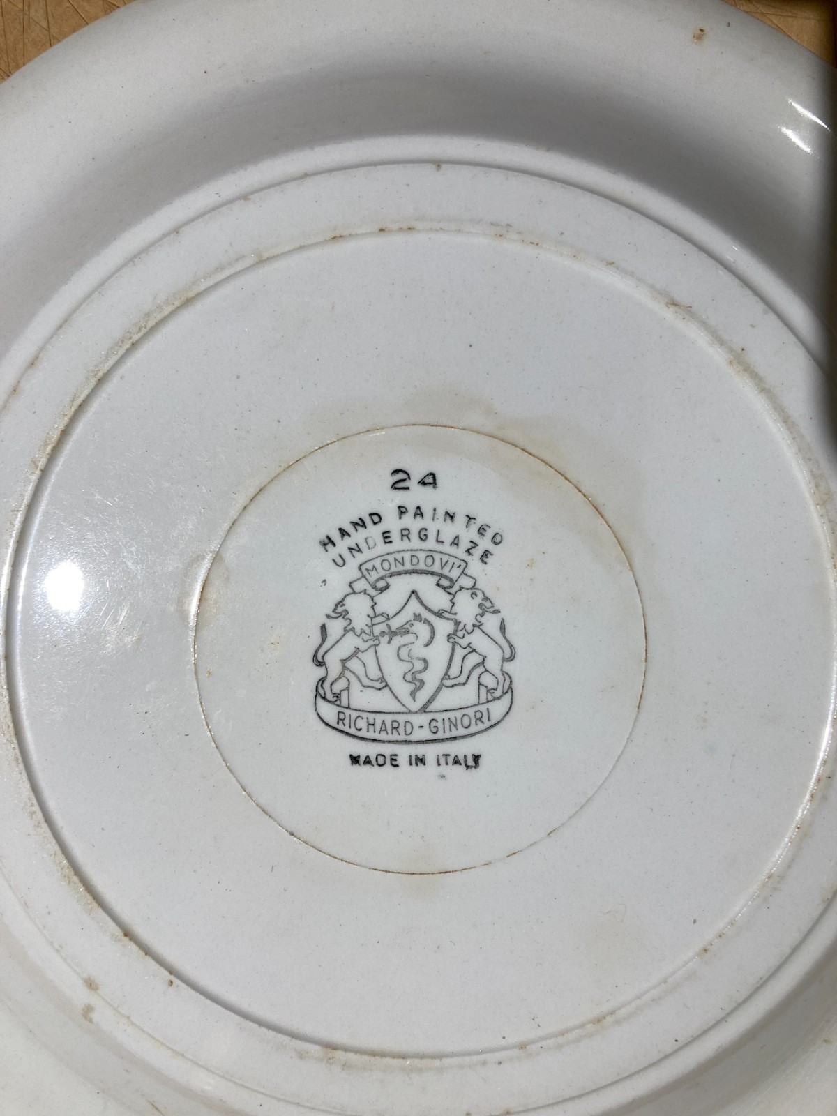 Richard Ginori   Mondovì   Antica Ceramica Floreale   Marchio Araldico   Piatto Piano