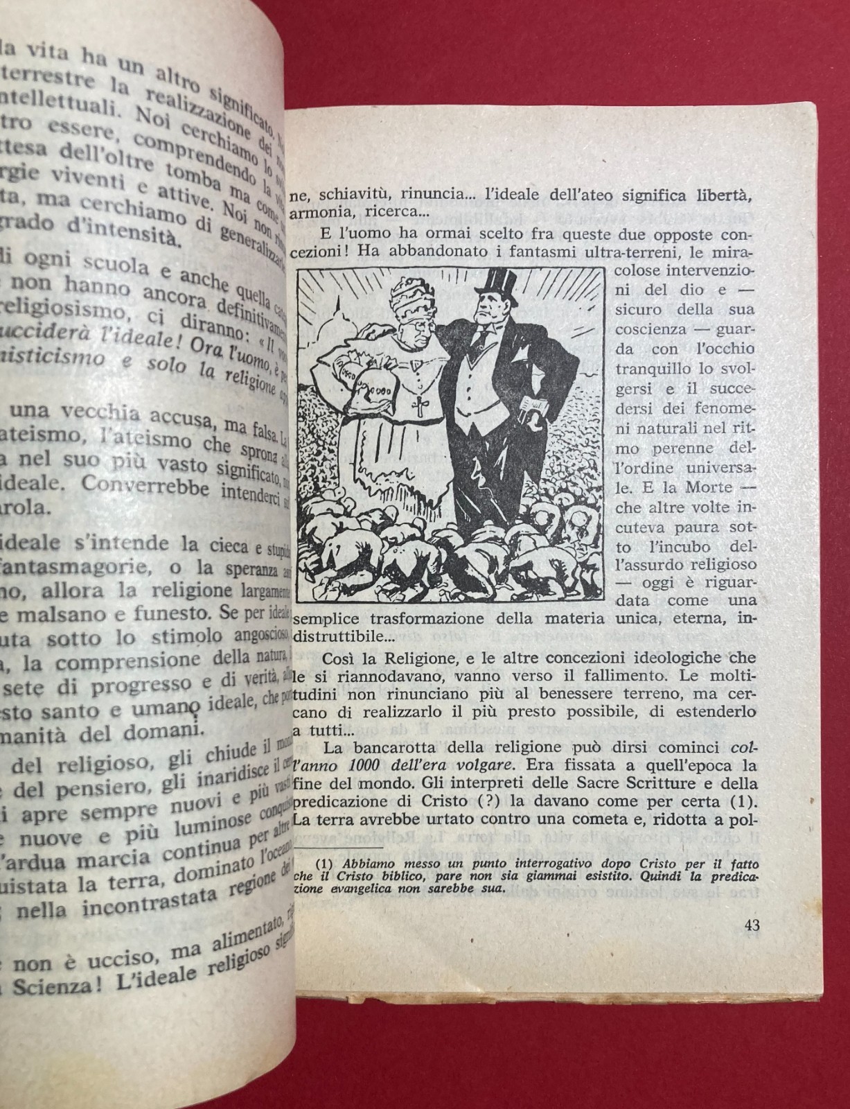 Satira, Fascismo, Mussolini, Propaganda Atea Antireligiosa. Sicilia, Ragusa, 1964