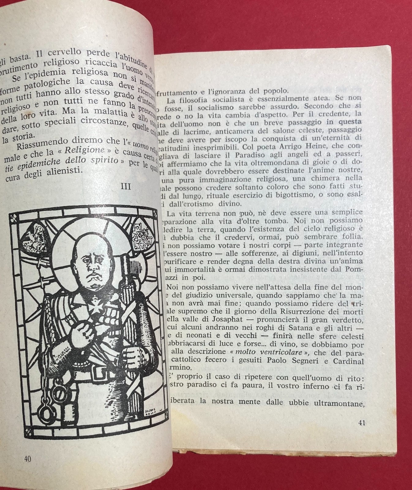 Satira, Fascismo, Mussolini, Propaganda Atea Antireligiosa. Sicilia, Ragusa, 1964