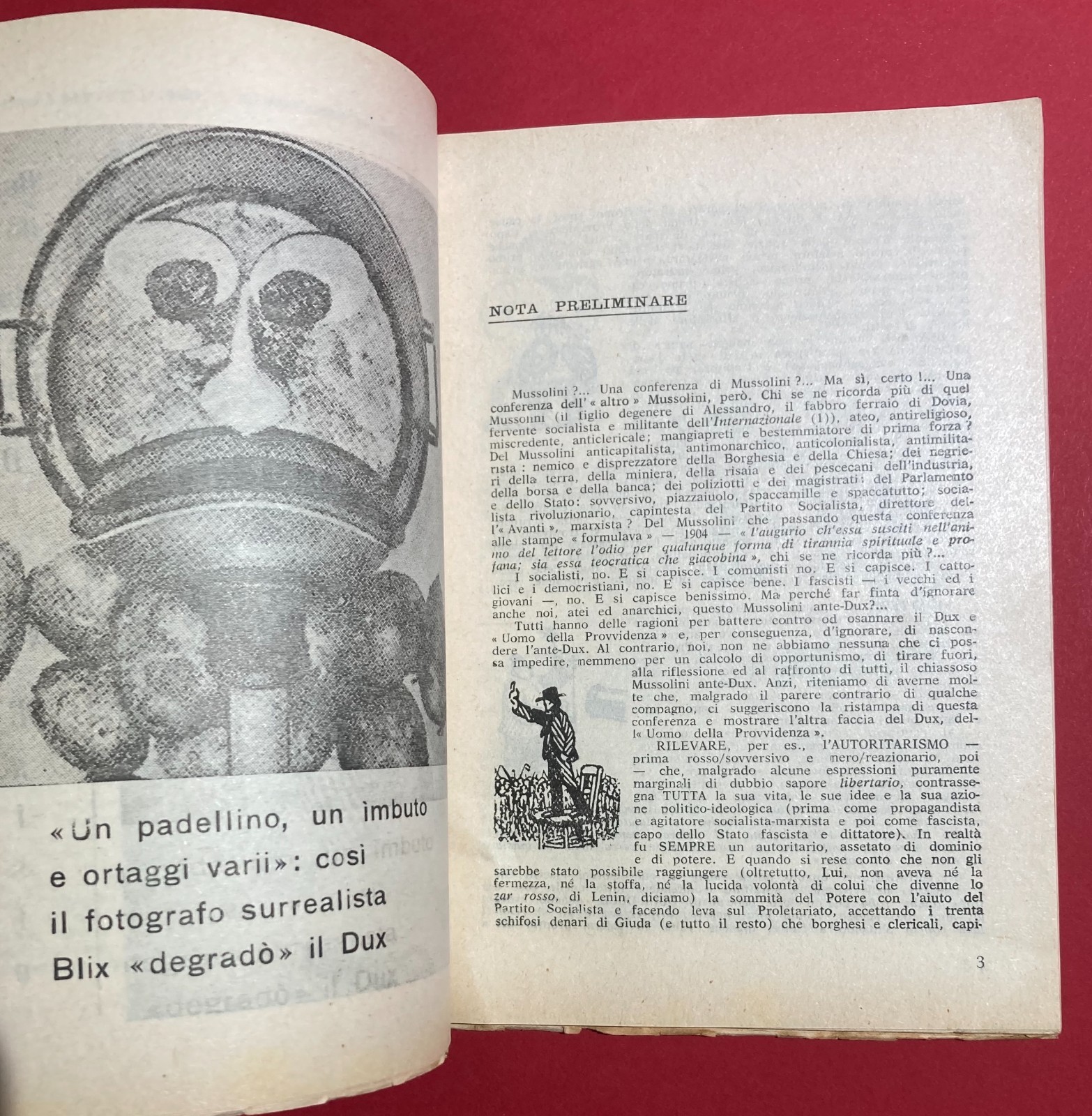 Satira, Fascismo, Mussolini, Propaganda Atea Antireligiosa. Sicilia, Ragusa, 1964