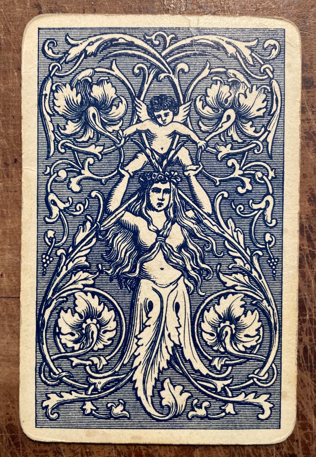 Ciclismo. Antico Velocipede. Cromolitografia A Colori. Carta Da Gioco.