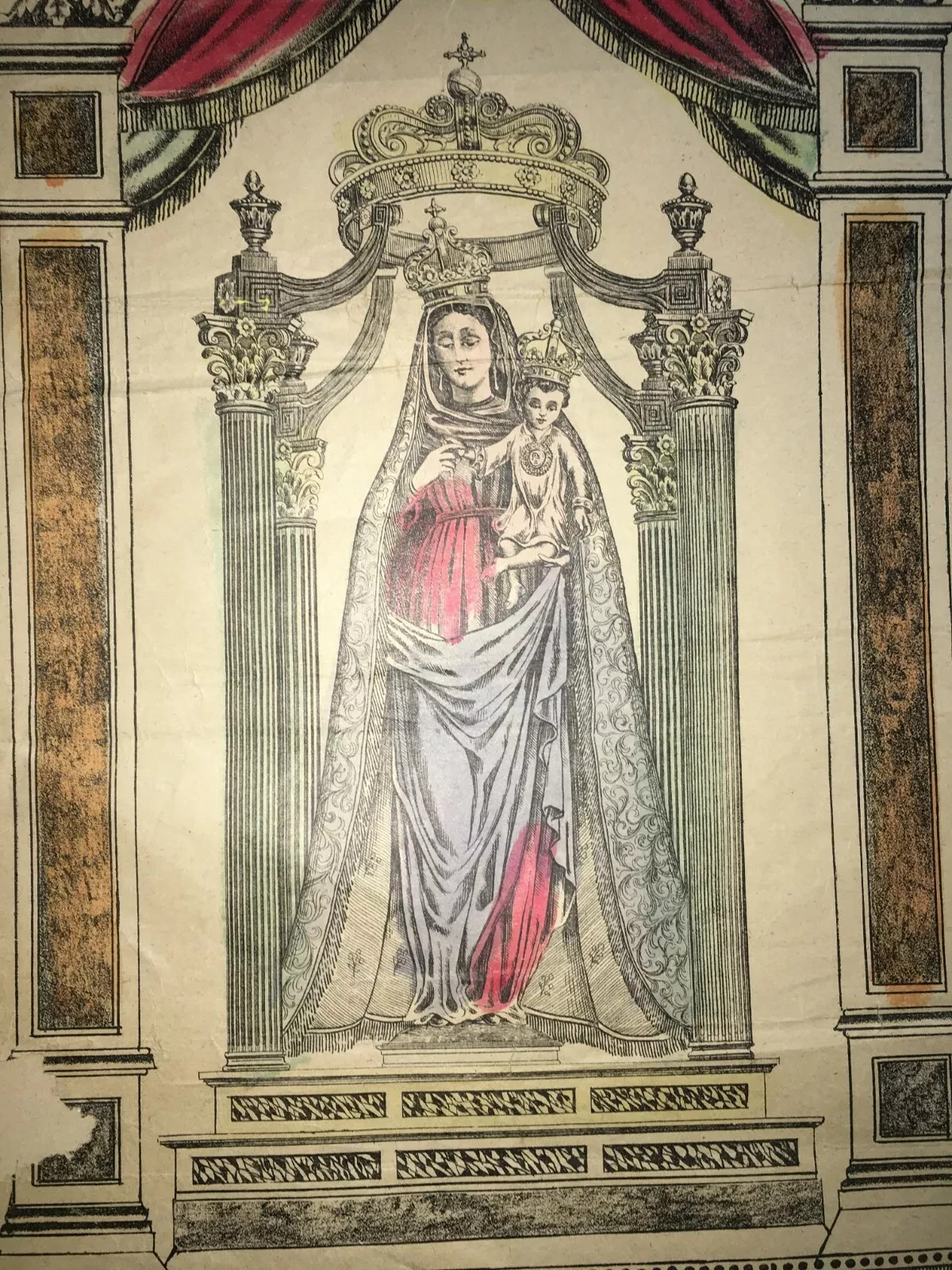 Sicilia: Terremoti   Madonna Della Salute   Stampa Popolare Devozionale   Raffadali