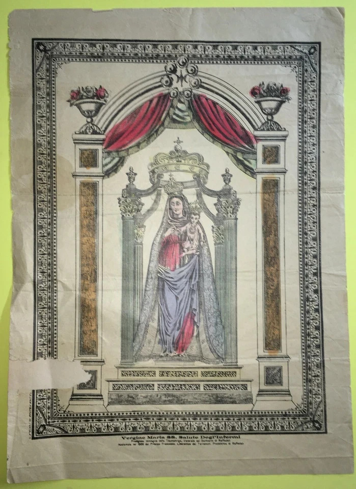Sicilia: Terremoti   Madonna Della Salute   Stampa Popolare Devozionale   Raffadali