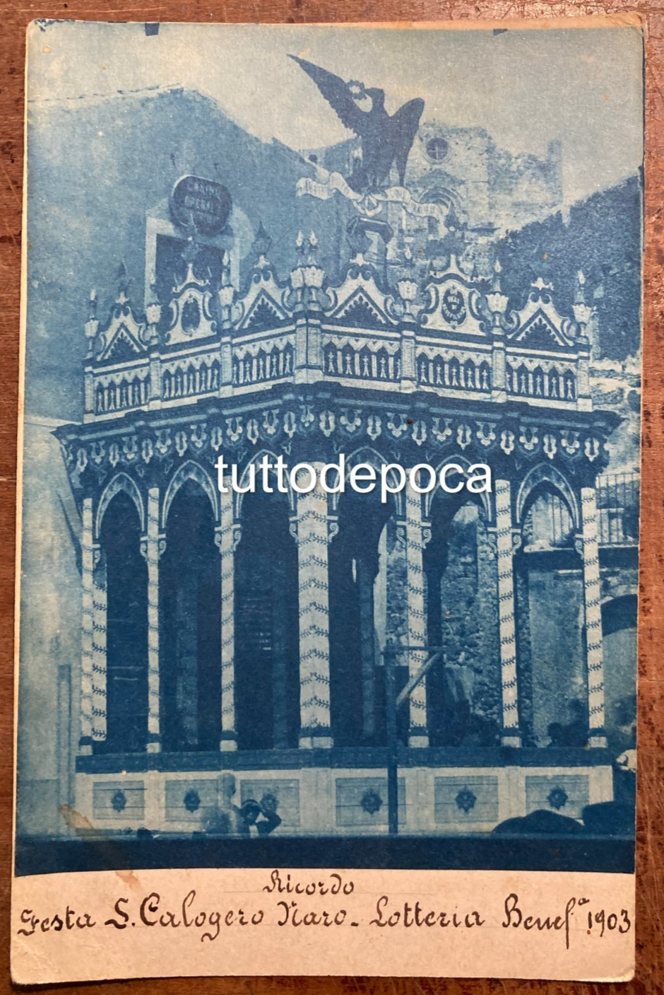 Sicilia, Agrigento, Naro: Festa Di San Calogero, Lotteria Del 1903   Rara Antica Stampa