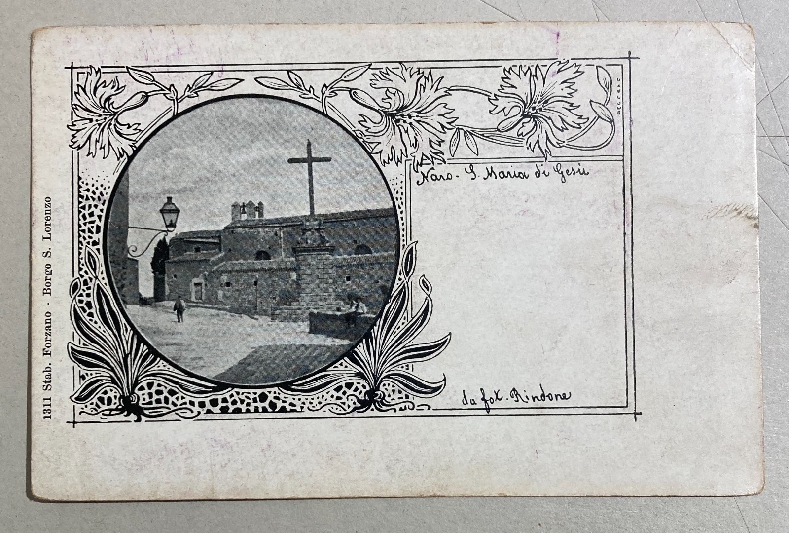 Sicilia, Agrigento, Naro. Antica Cartolina Di S. Maria Di Gesù, Foto Rindone, d'Epoca