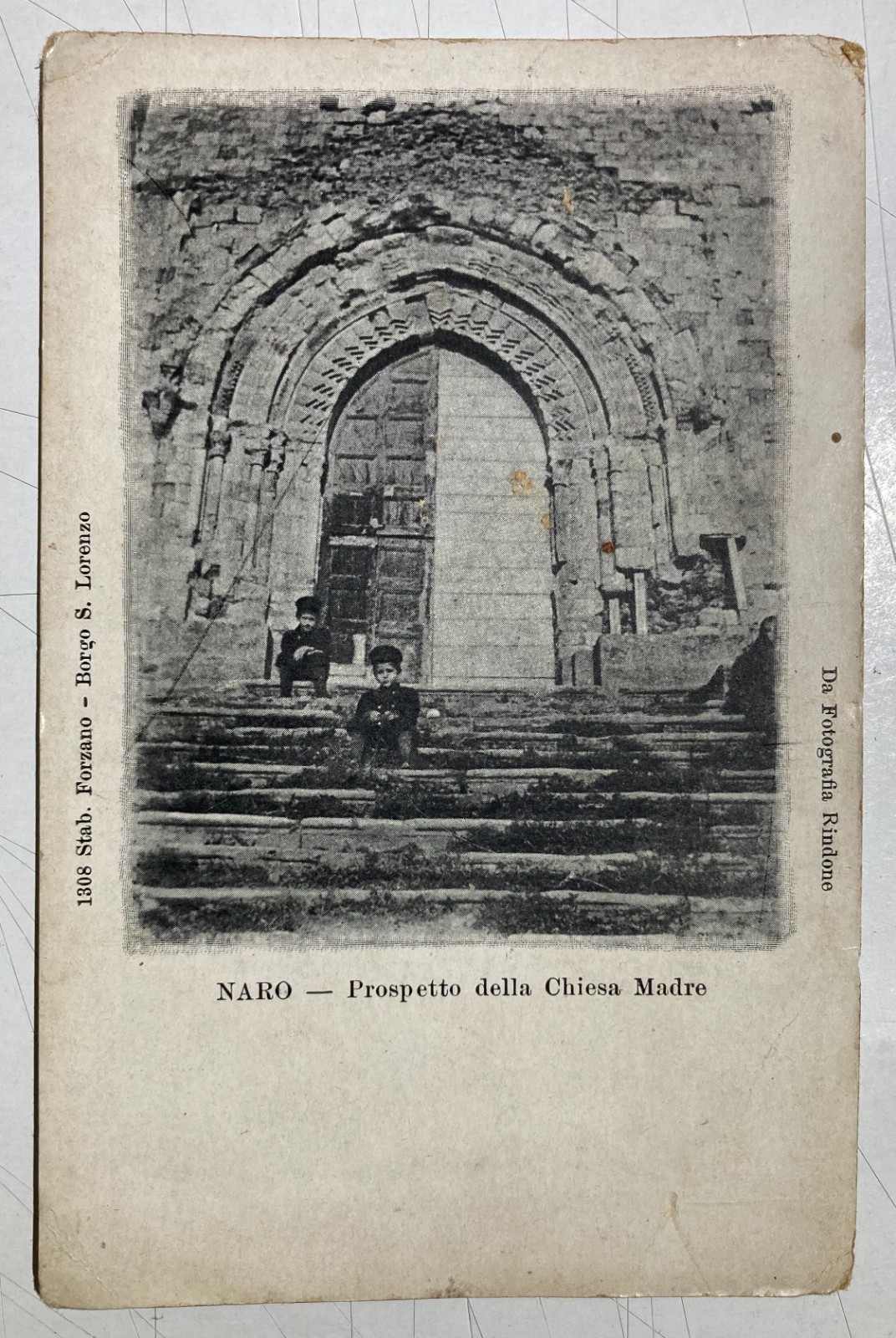 Sicilia   Agrigento   Naro   Antica Cartolina   Portale Della Chiesa Madre   Architettura
