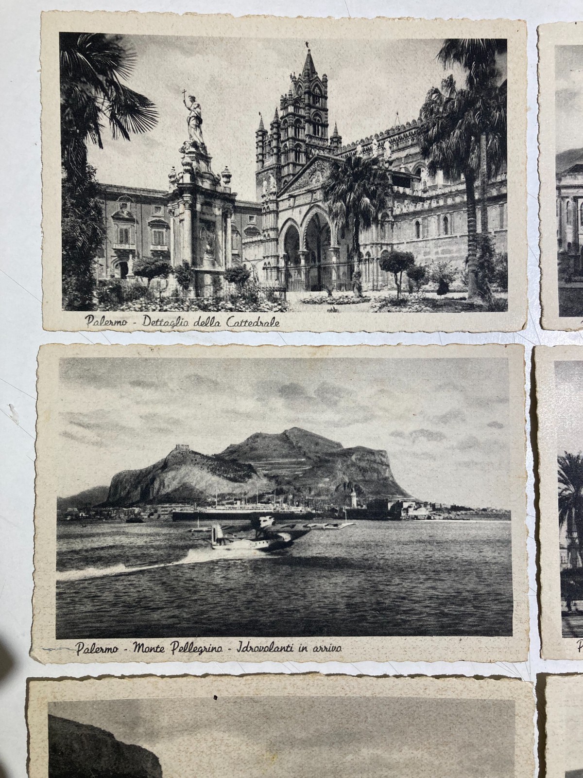 Sicilia, Palermo: Raccolta Di Sei Cartoline d'Epoca (Teatro, Mondello, Idrovolanti)