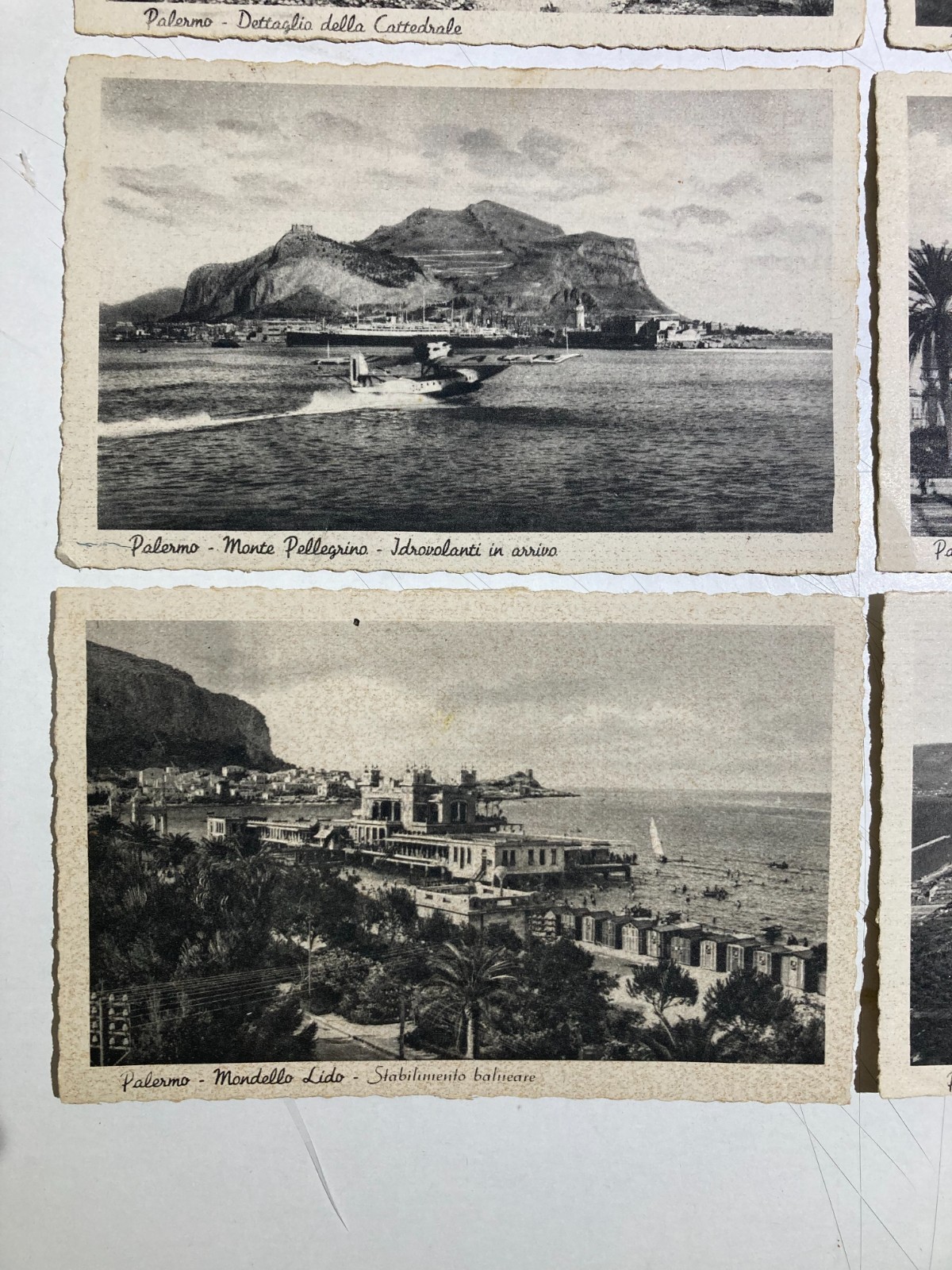 Sicilia, Palermo: Raccolta Di Sei Cartoline d'Epoca (Teatro, Mondello, Idrovolanti)