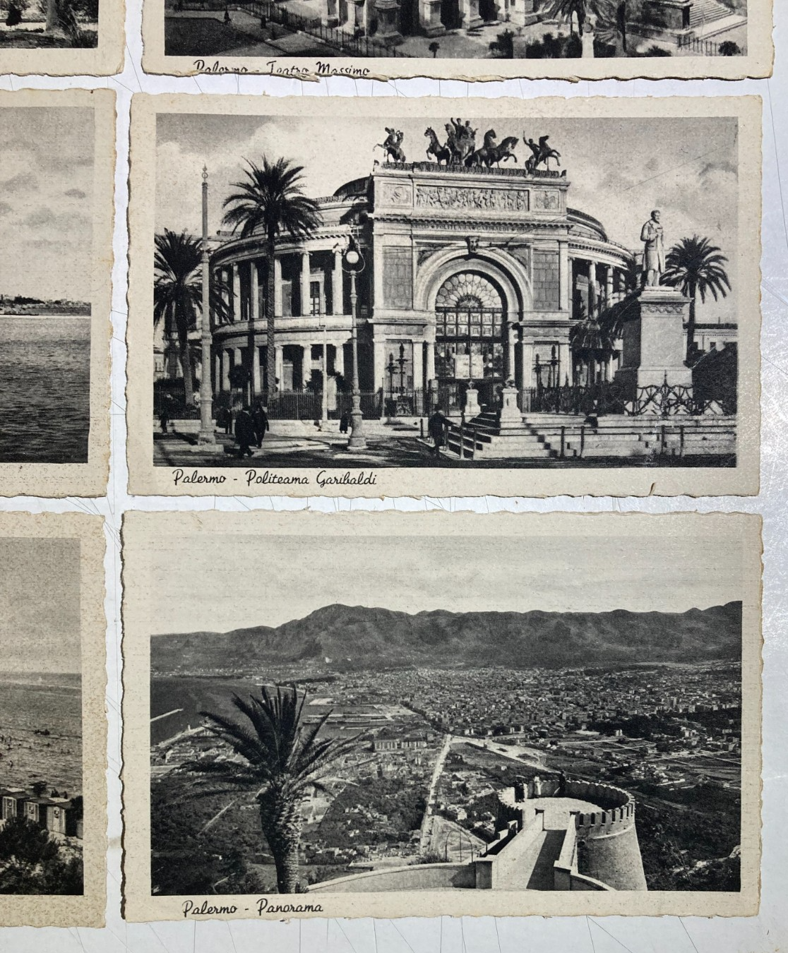Sicilia, Palermo: Raccolta Di Sei Cartoline d'Epoca (Teatro, Mondello, Idrovolanti)