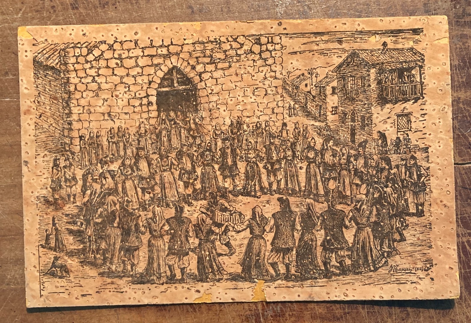 Sardegna   Arte   Folklore   Tre Cartoline In Sughero   Tamponi Persico   Calangianus
